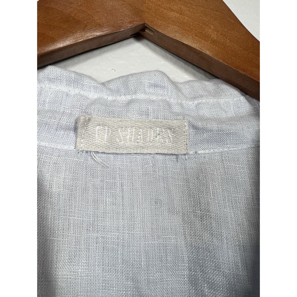 CP Shades Tunic Women's S Light Blue 100% Linen Sheer Pockets Top Boho Lagenlook - Picture 4 of 9